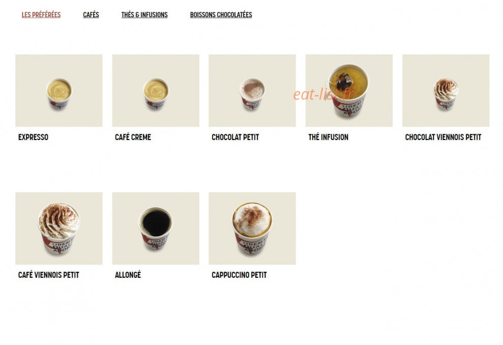 Brioche Dorée — carte page 17