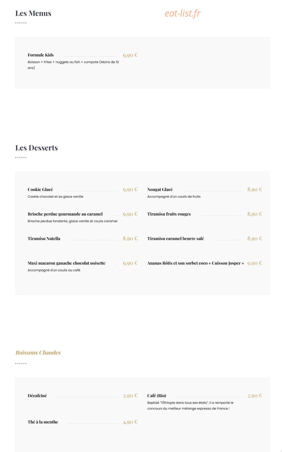Garden Braise — carte page 2