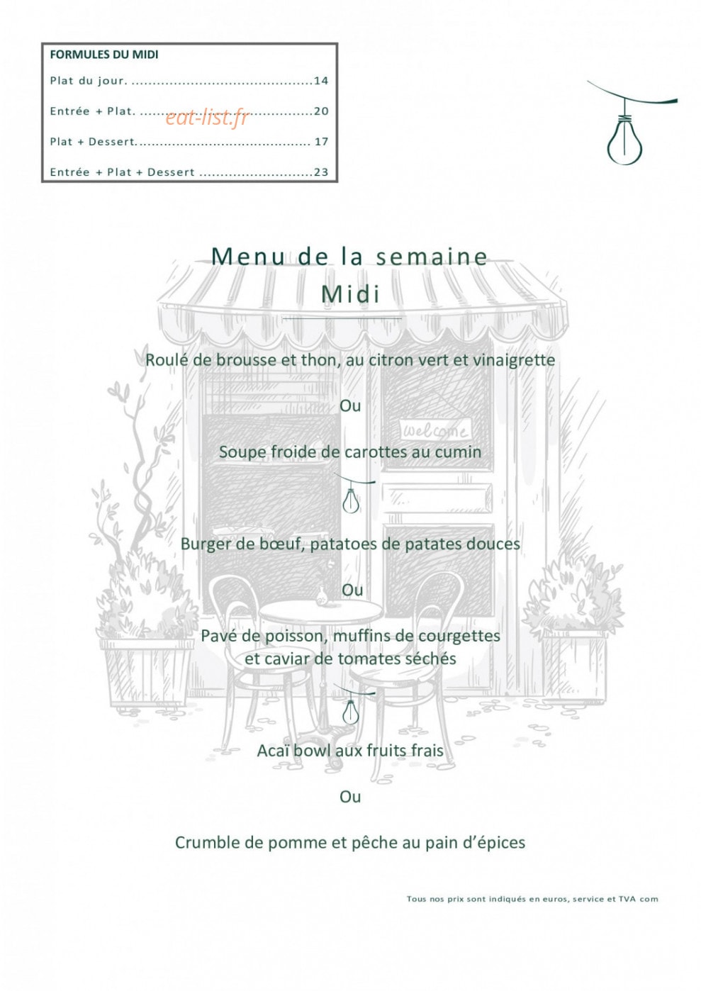 La P'tite Cour — carte page 1