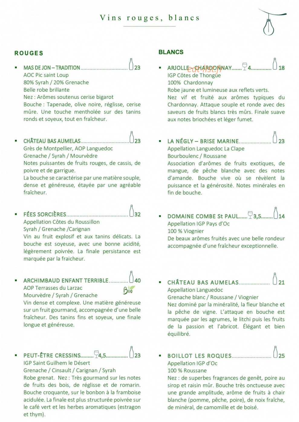 La P'tite Cour — carte page 4