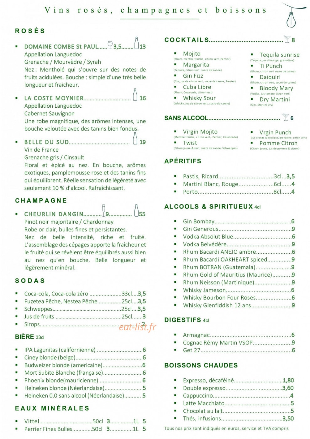 La P'tite Cour — carte page 5