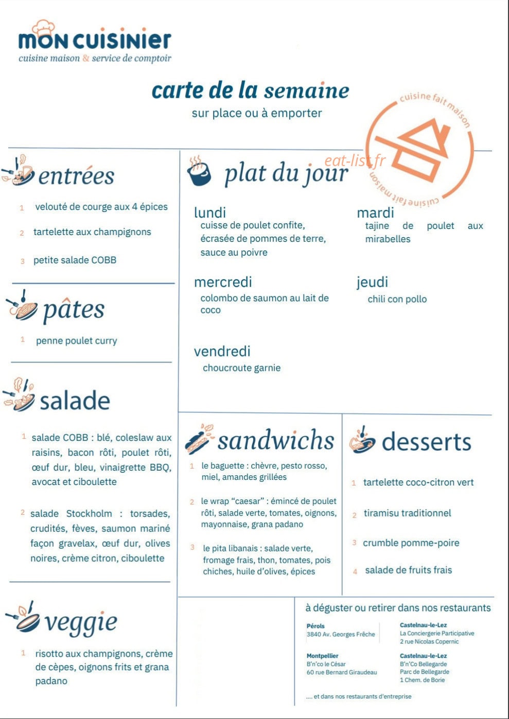 Mon Cuisinier — carte page 1