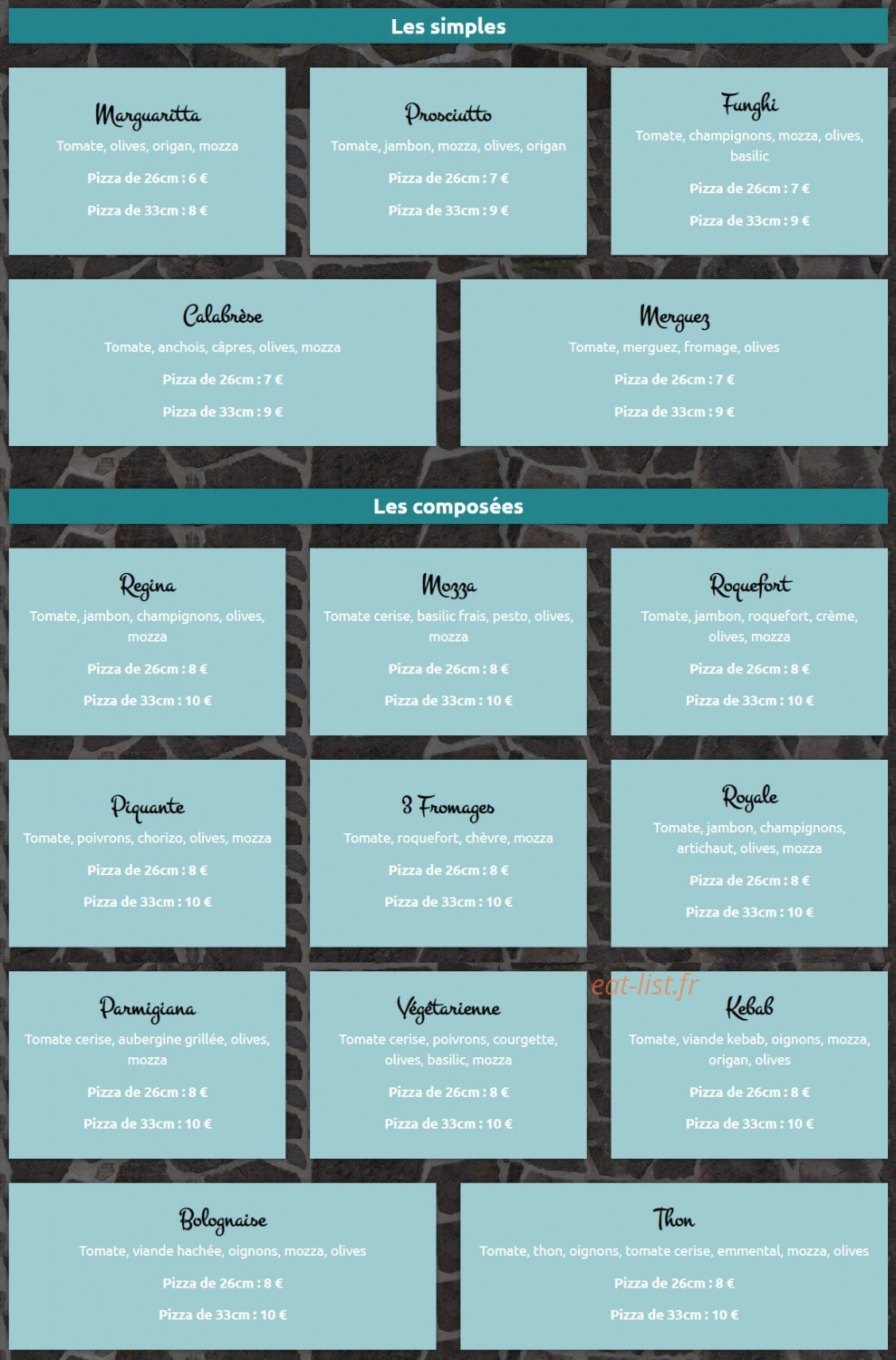 Pizza D'lice — carte page 2