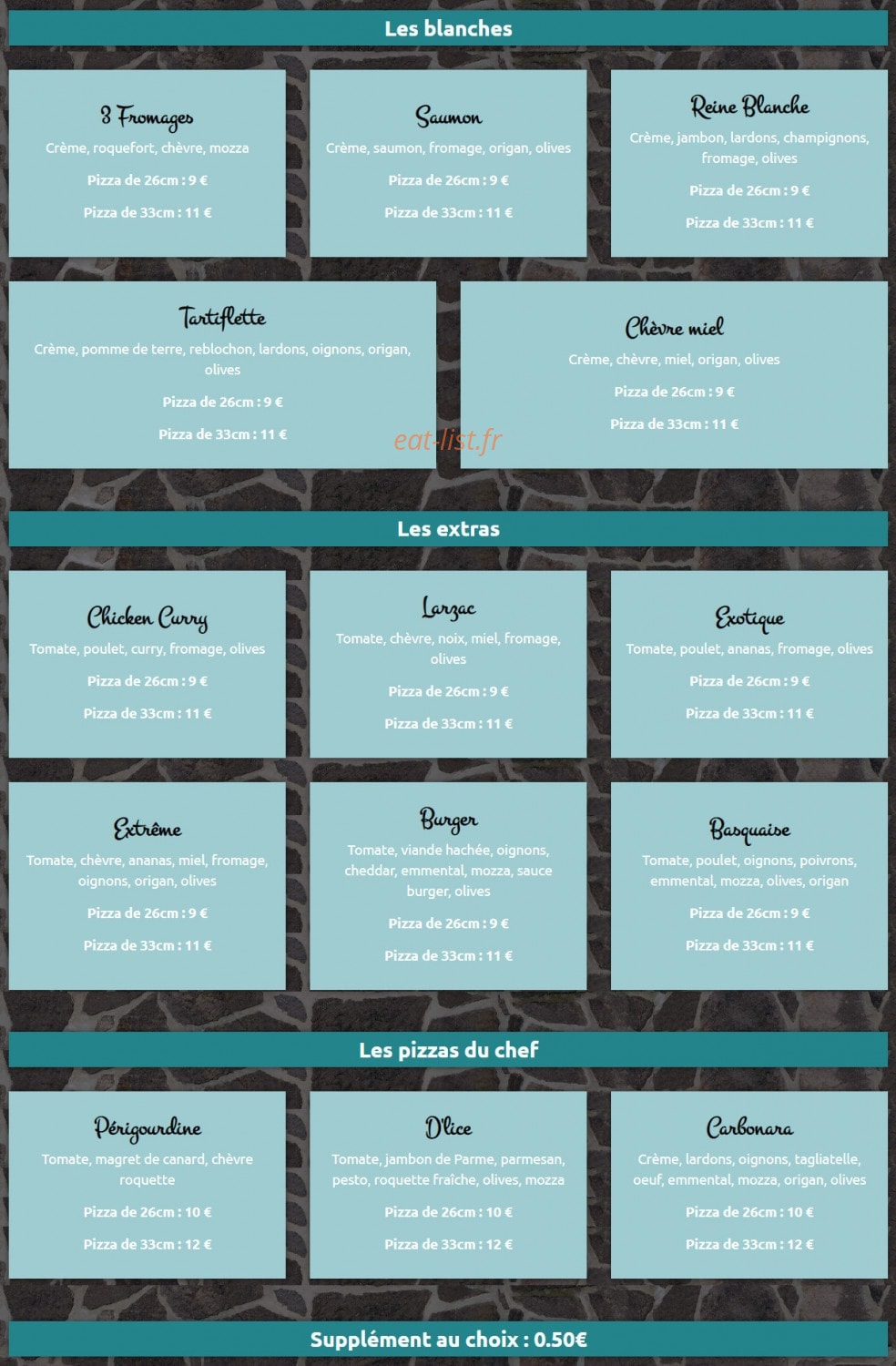 Pizza D'lice — carte page 3