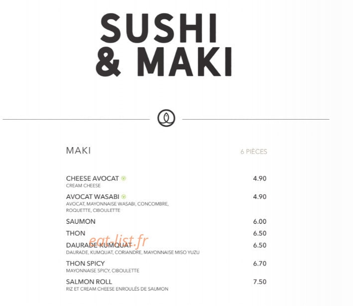 Sushi Shop — carte page 20