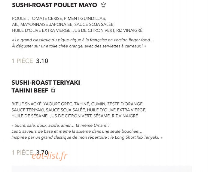 Sushi Shop — carte page 6
