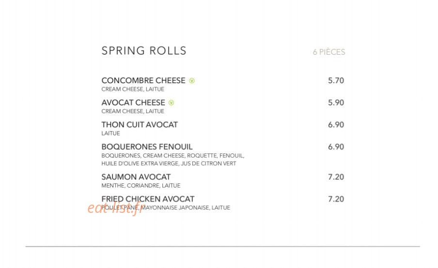 Sushi Shop — carte page 23