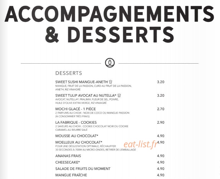 Sushi Shop — carte page 36