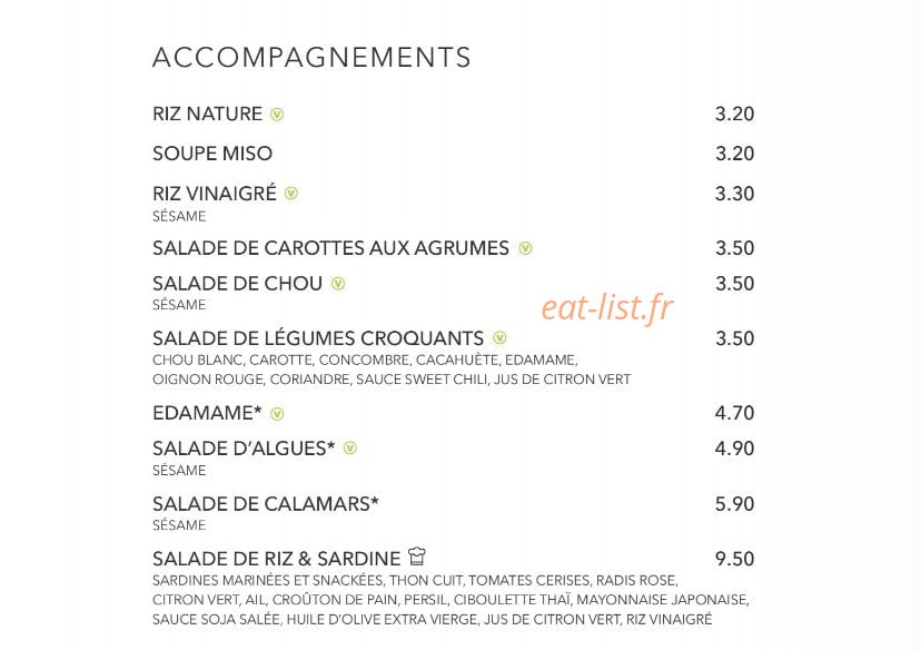 Sushi Shop — carte page 35