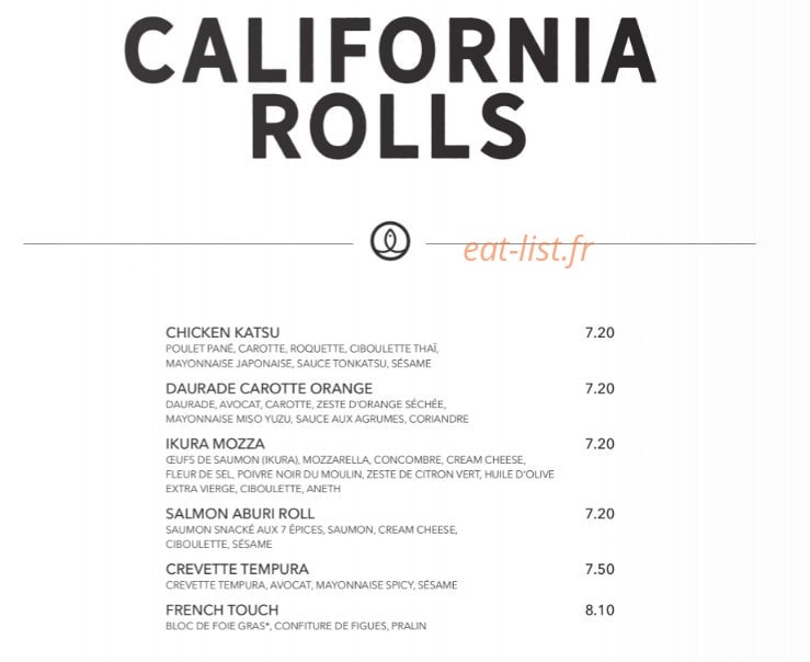 Sushi Shop — carte page 22