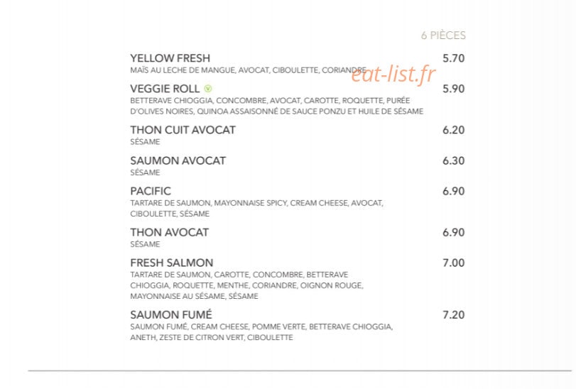 Sushi Shop — carte page 21