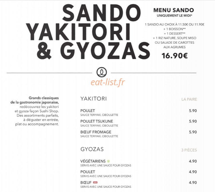 Sushi Shop — carte page 16