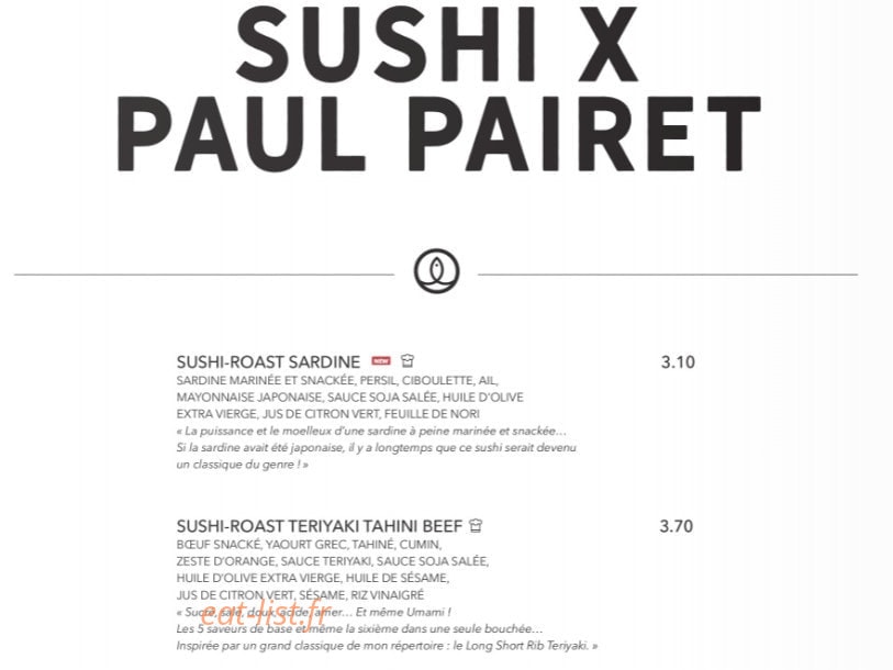 Sushi Shop — carte page 18