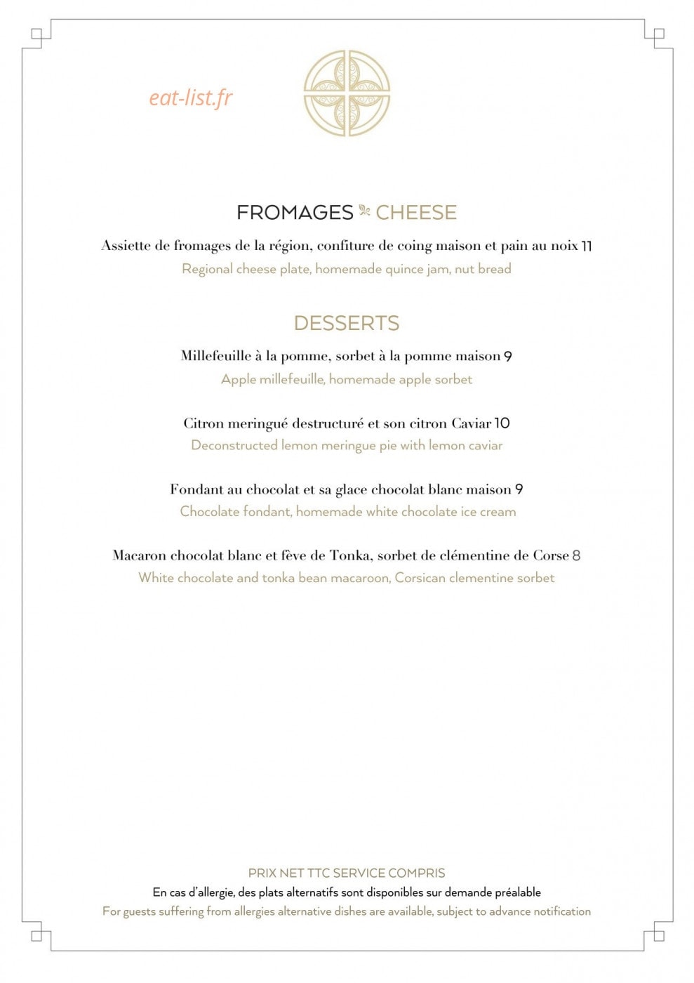 Le Restaurant du Château Saint Pierre de Serjac — carte page 5