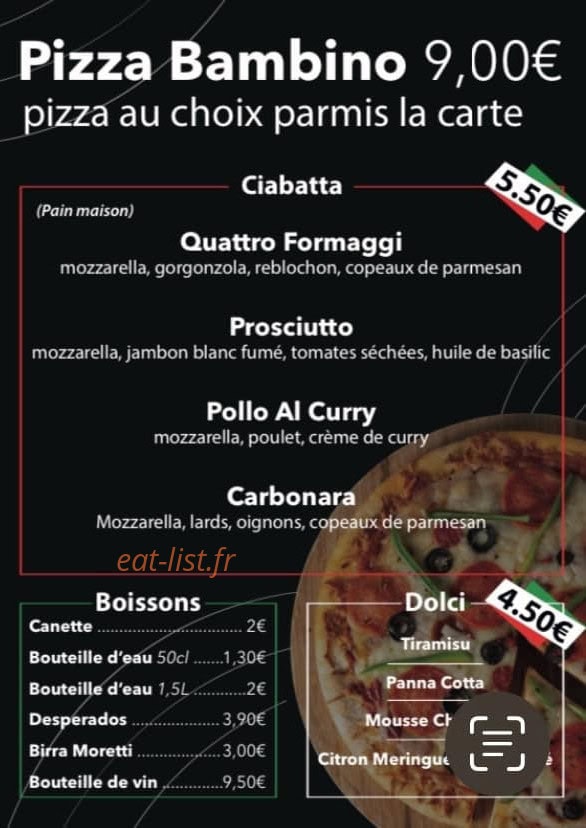 Dolce Pizza — carte page 2