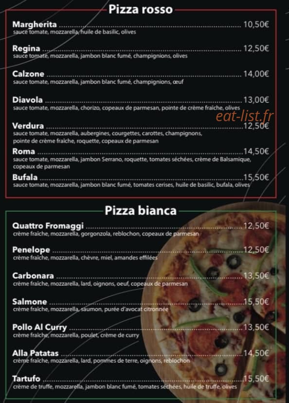 Dolce Pizza — carte page 1
