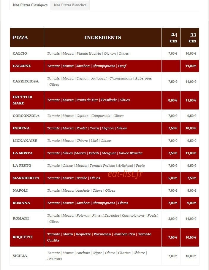 Pizzy Pasta — carte page 2