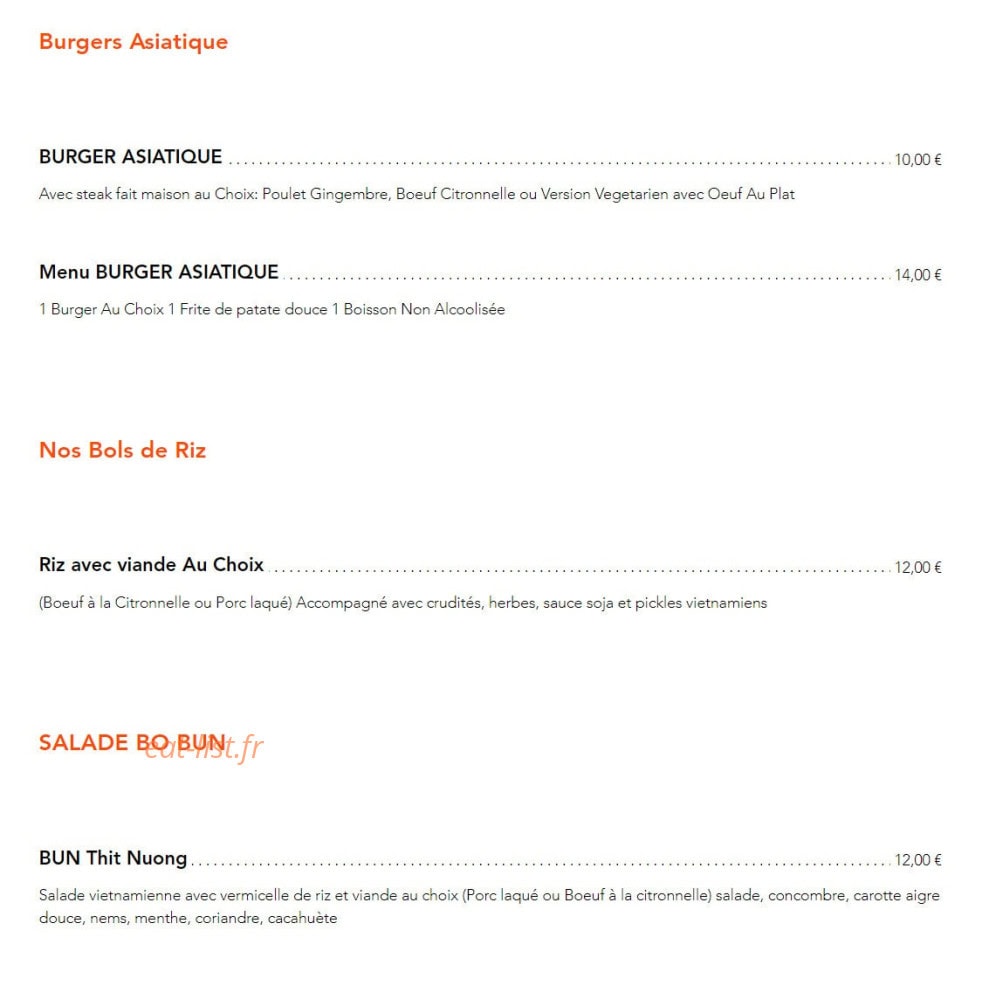An Nam Cuisine — carte page 2