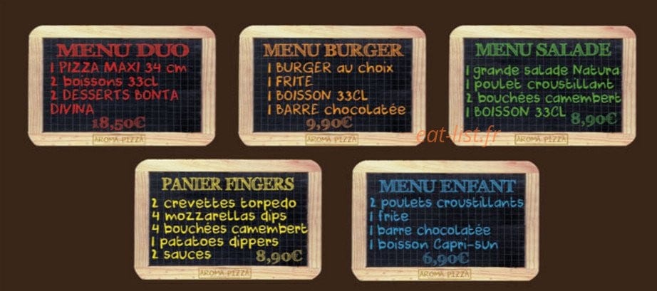 Aroma Pizza — carte page 4
