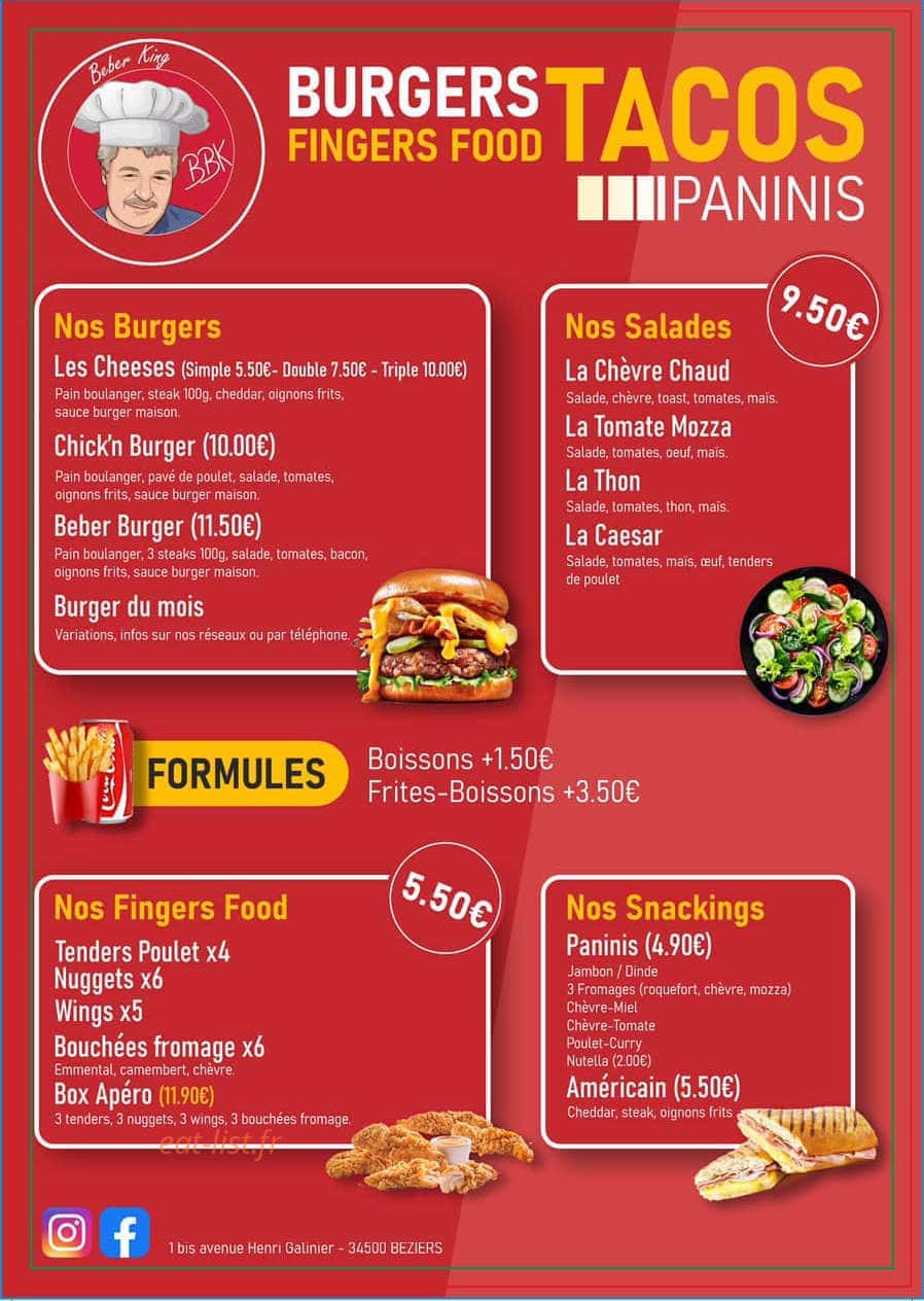 Beber King — carte page 2