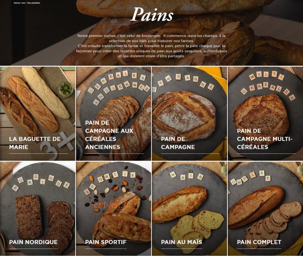 Boulangerie Marie Blachère — carte page 1