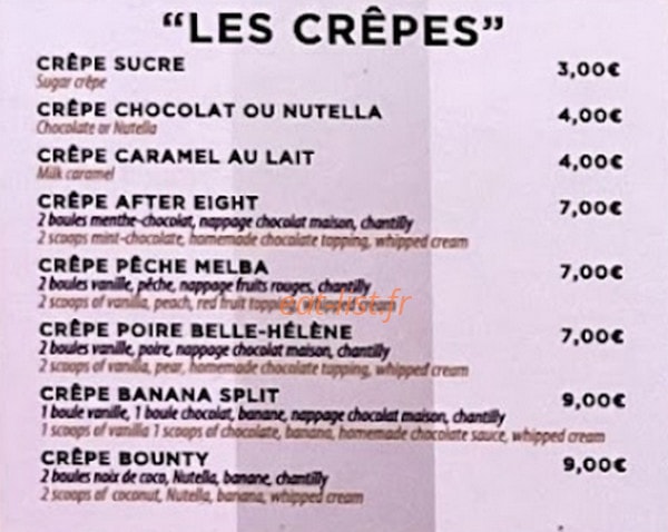 Brasserie Du Palais — carte page 1