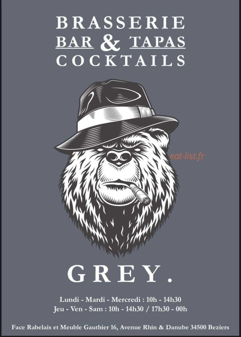 Brasserie Grey — carte page 1