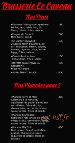 Brasserie le caveau — carte page 2