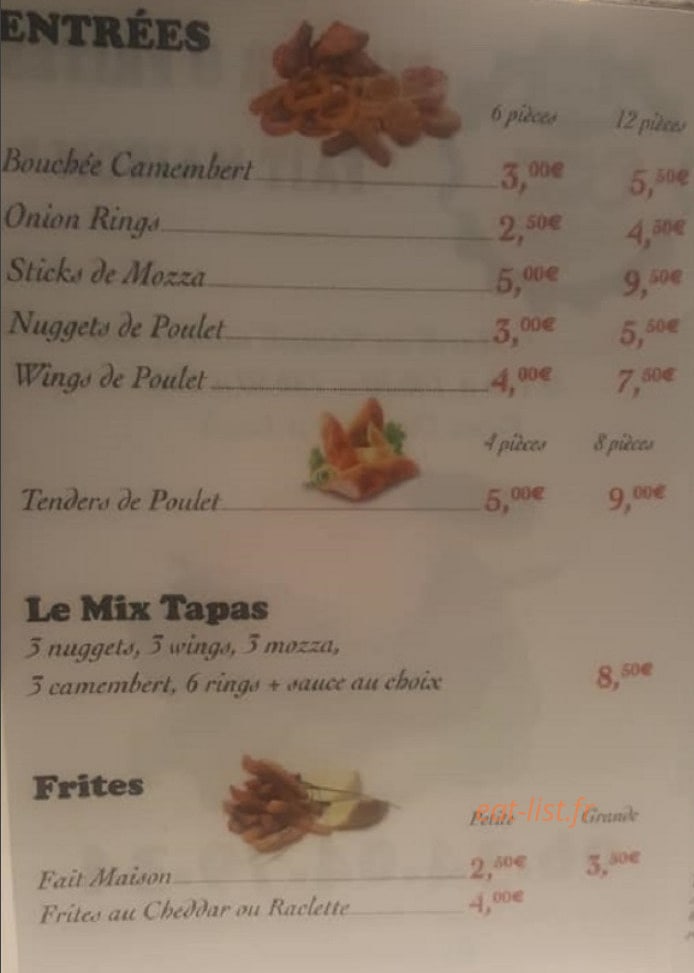 Burger Bianca — carte page 1