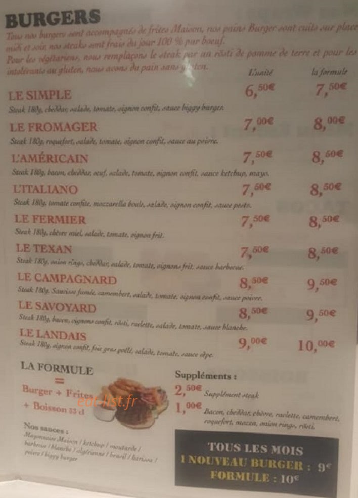 Burger Bianca — carte page 2