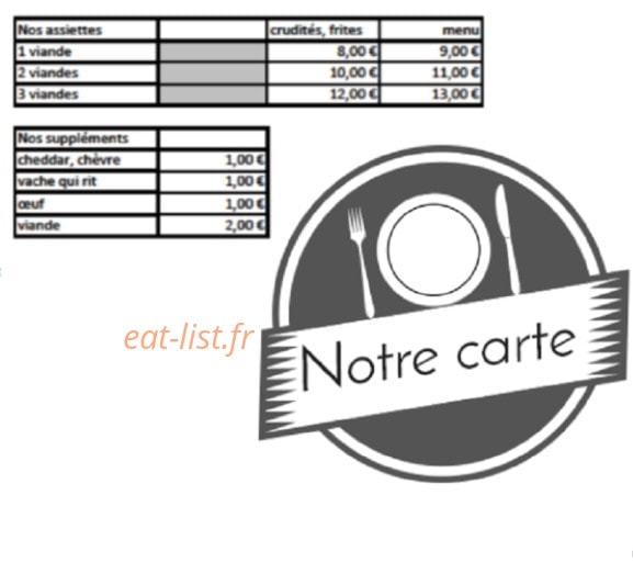 Chez Najim — carte page 2