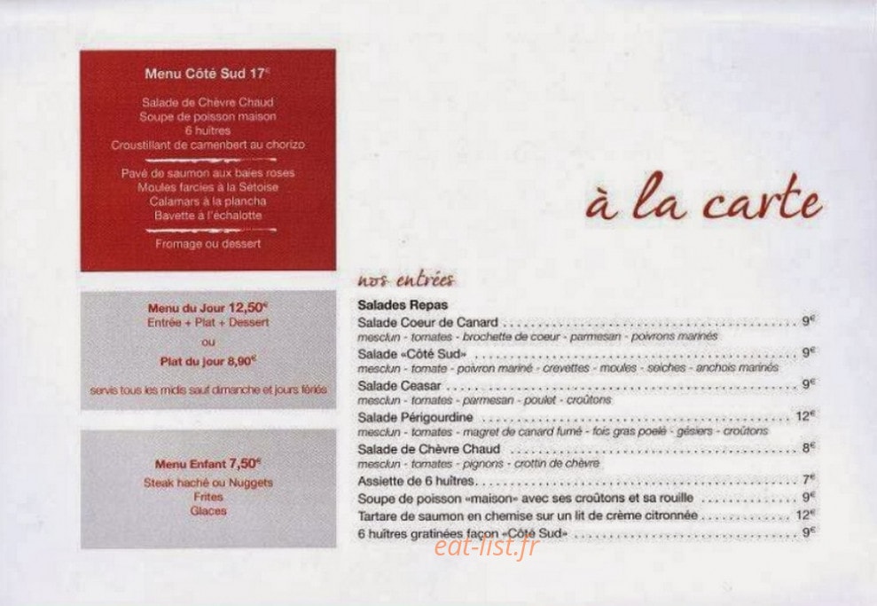 Cote Sud — carte page 1