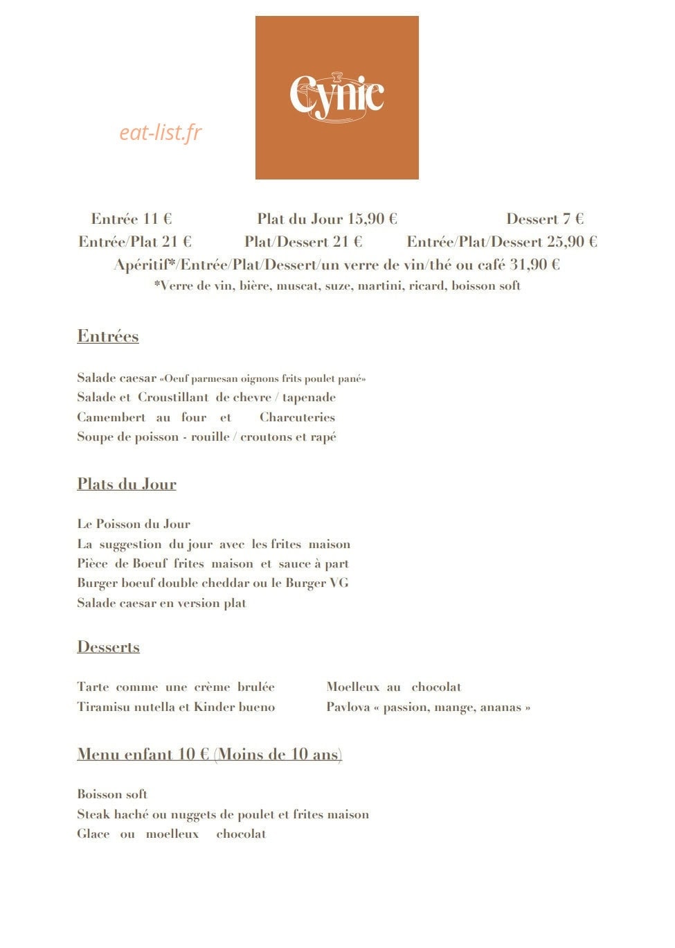 Cynic — carte page 1