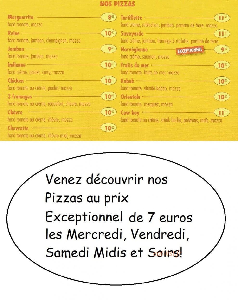 Délic'Pizza — carte page 2