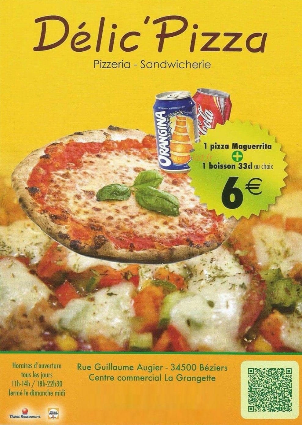 Délic'Pizza — carte page 1
