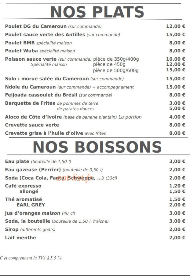 Delices Exotiques Bmb — carte page 2