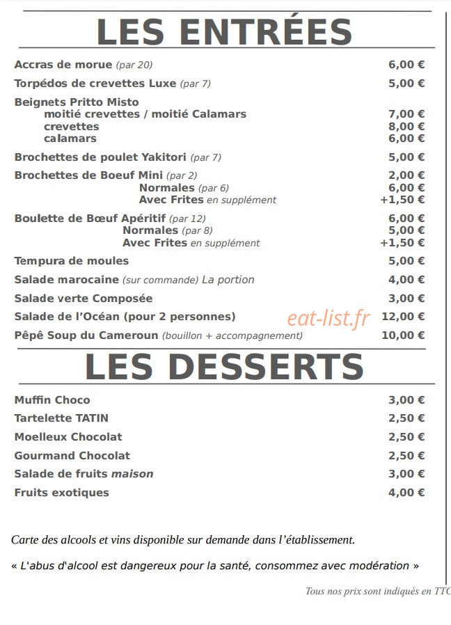 Delices Exotiques Bmb — carte page 1