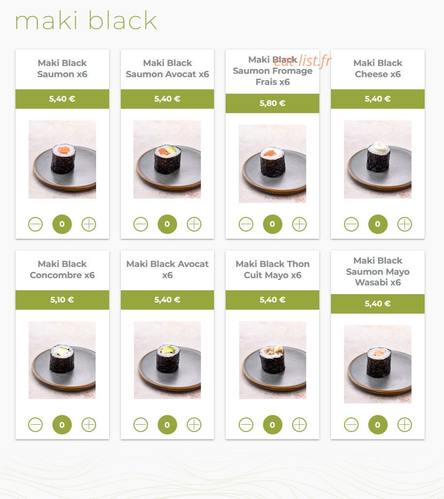 Eat sushi — carte page 12