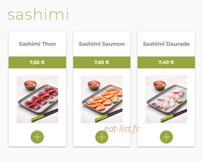 Eat sushi — carte page 8