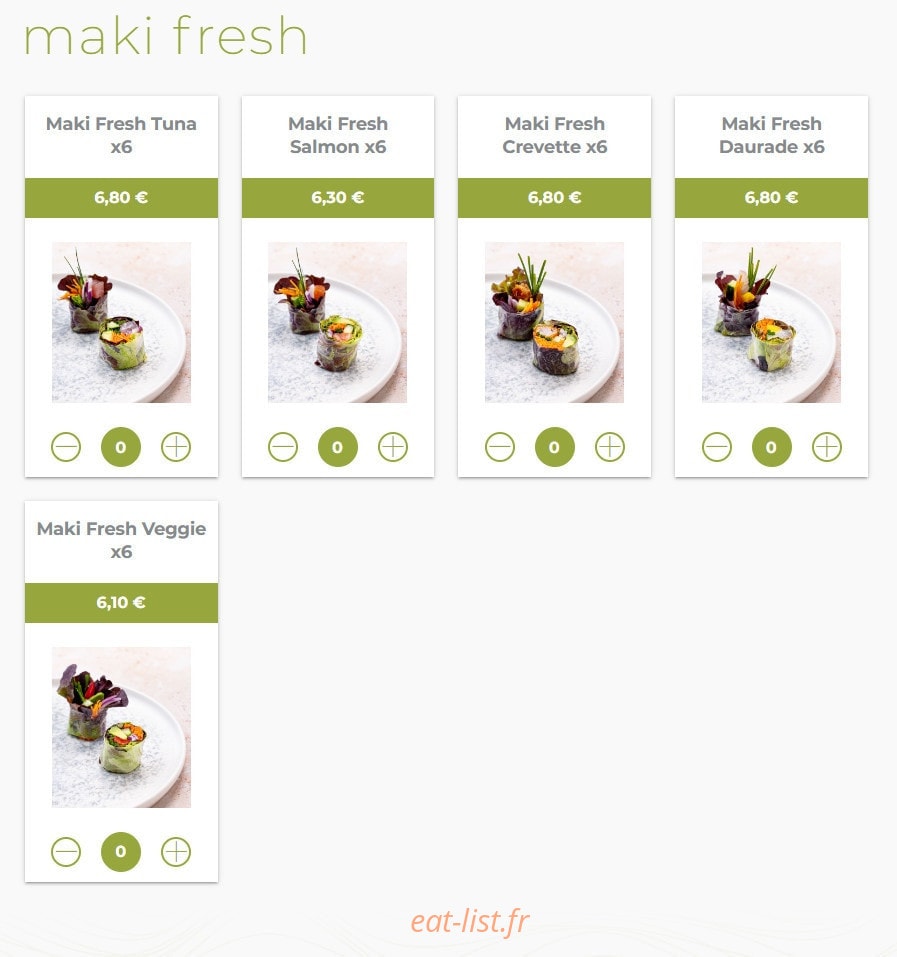 Eat sushi — carte page 11