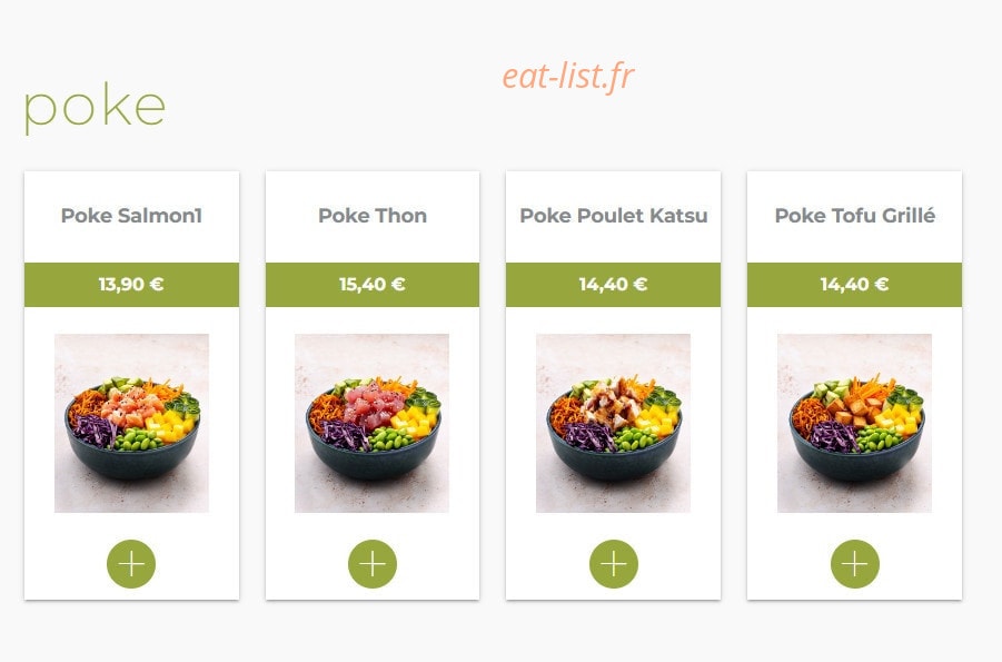 Eat sushi — carte page 17