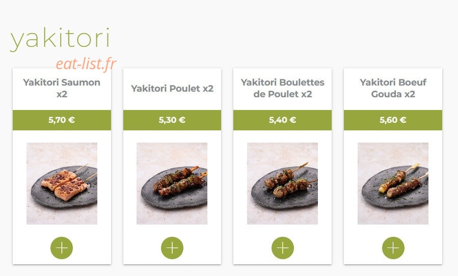 Eat sushi — carte page 18