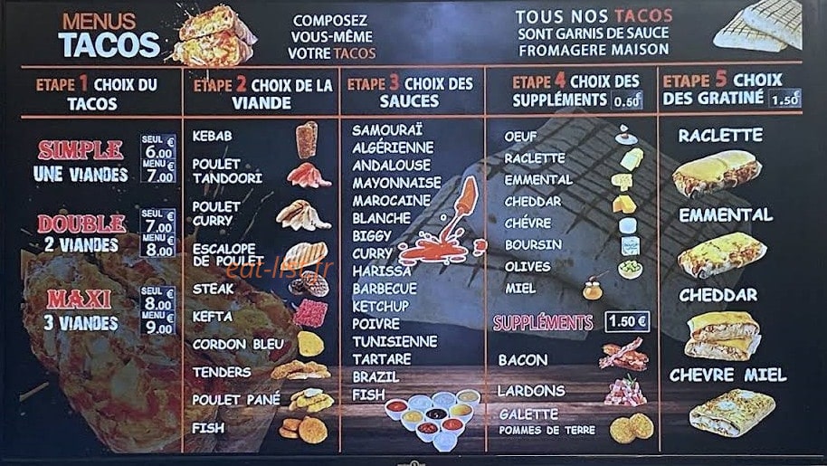 Eat Tacos — carte page 3