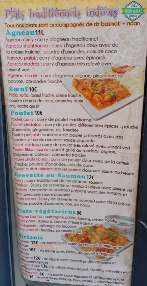 indian food — carte page 2