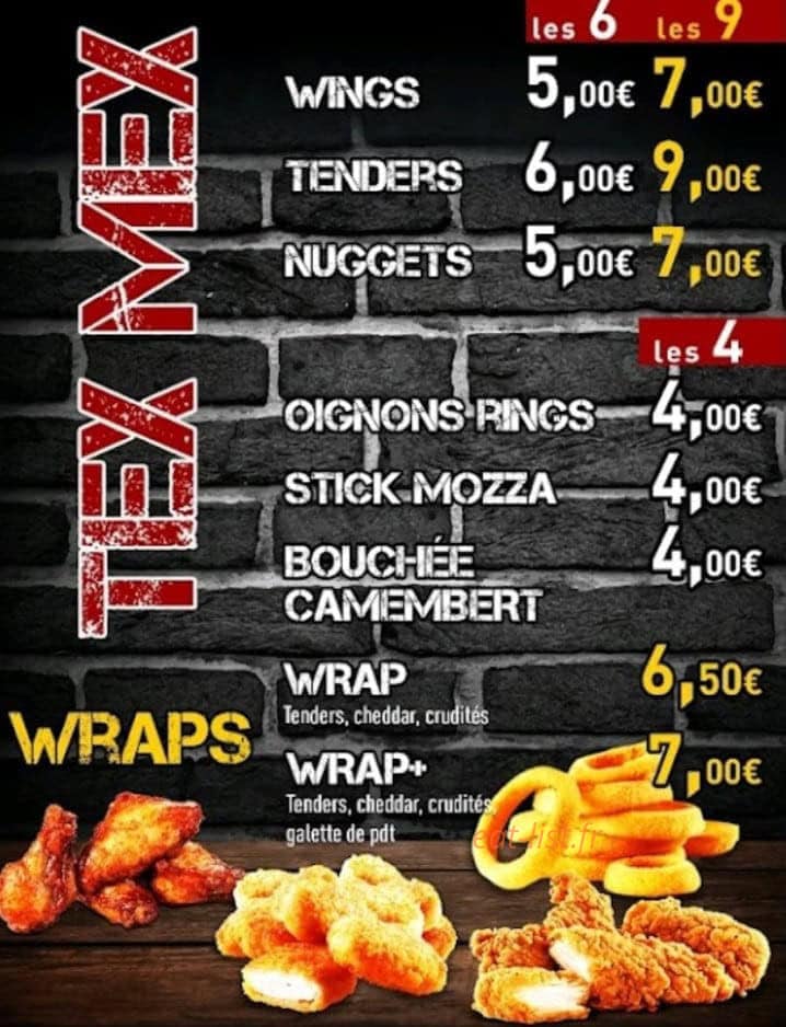 Carte et menu de L'Imperial à Beziers — Tex mex