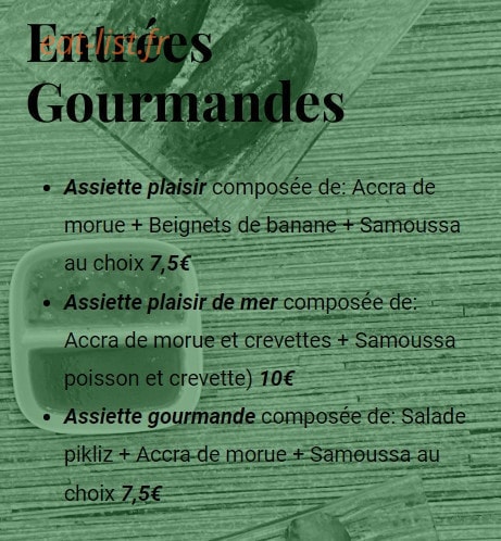 La Cabane Exotique — carte page 2