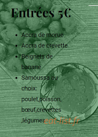 La Cabane Exotique — carte page 1
