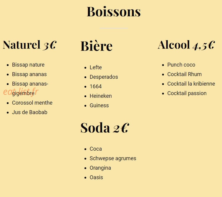 La Cabane Exotique — carte page 6