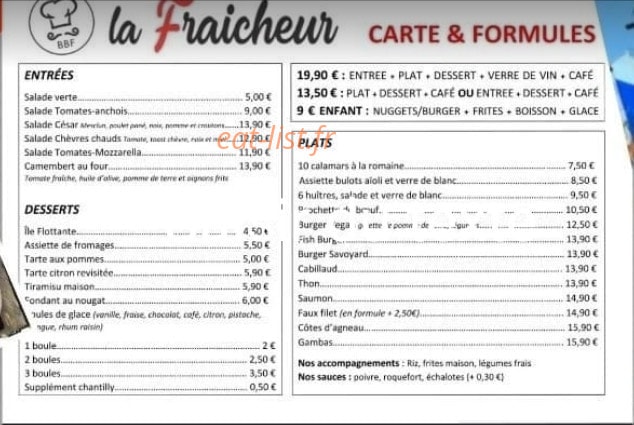 La Fraicheur — carte page 1