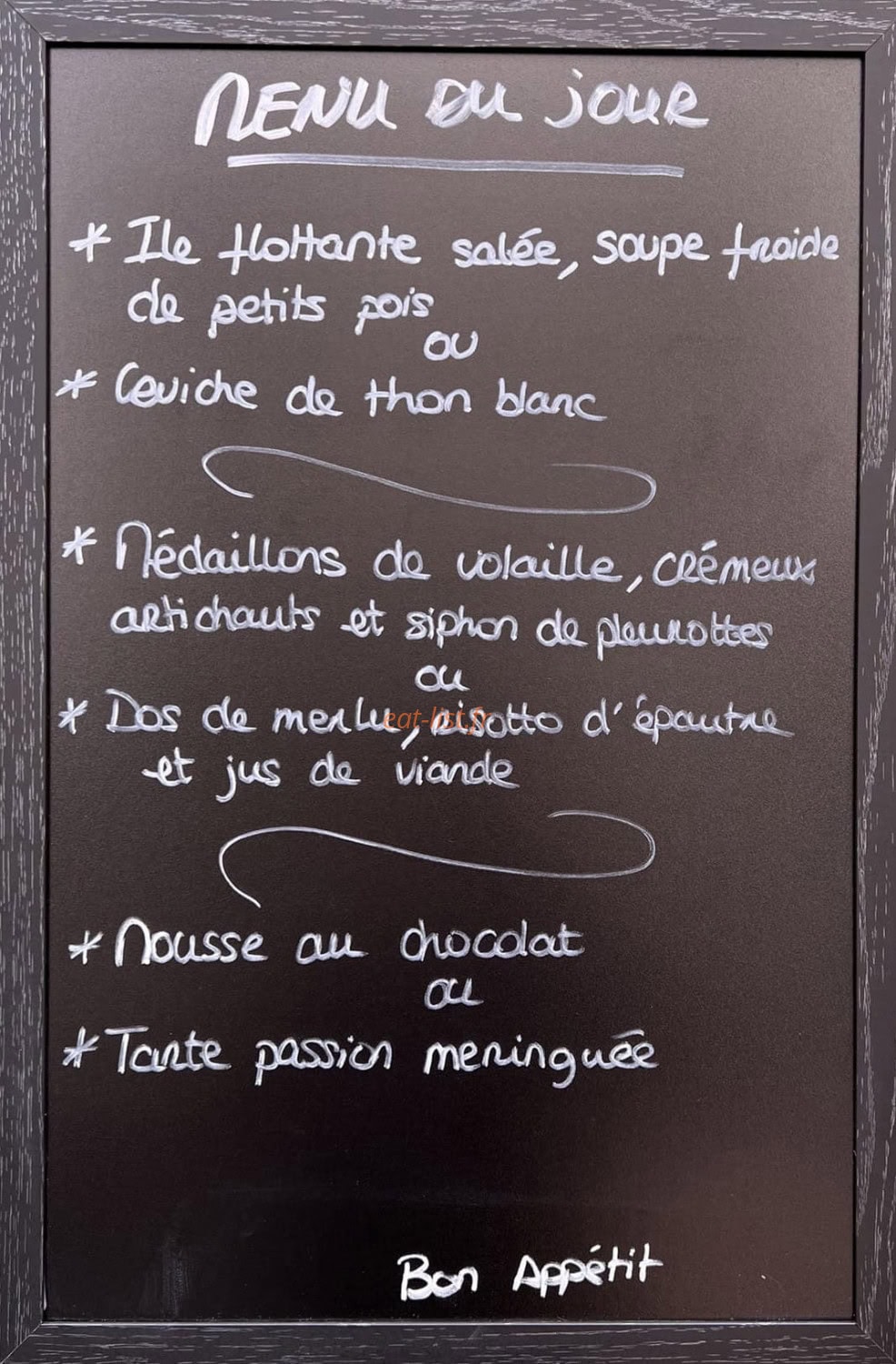 La Table de Jean — carte page 1